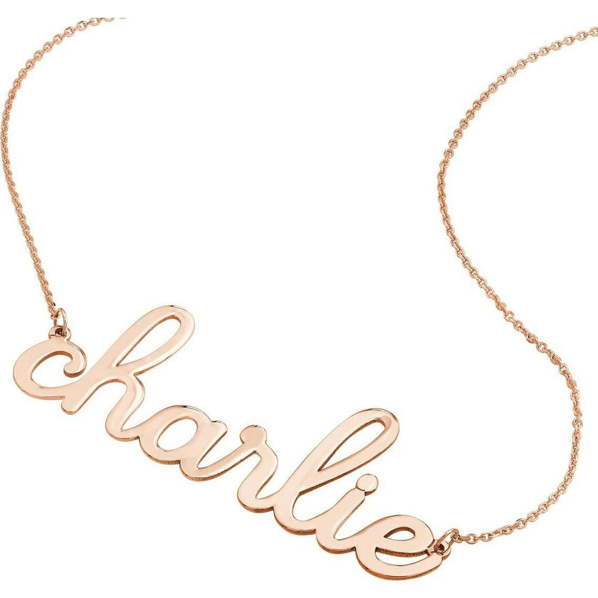 Doodle Script Nameplate Necklace