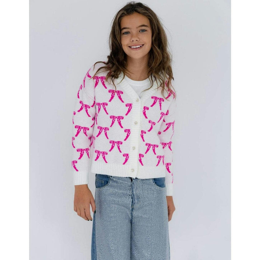 Pretty in Pink Bow Cardigan