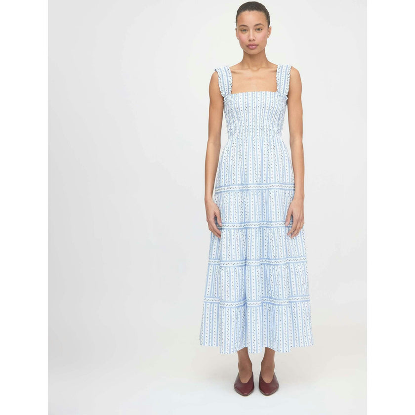 The Kimmy Nap Dress - Blue Petal Stripe