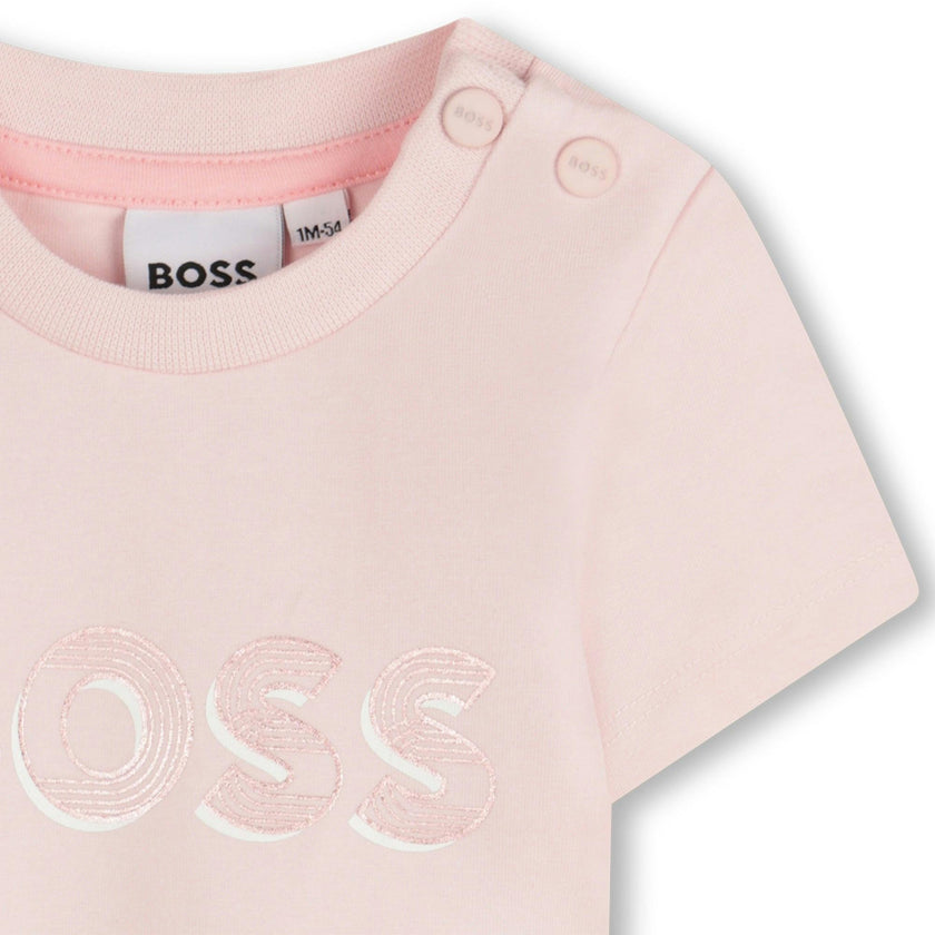 Pink Short Sleeve Imprint Logo T-Shirt