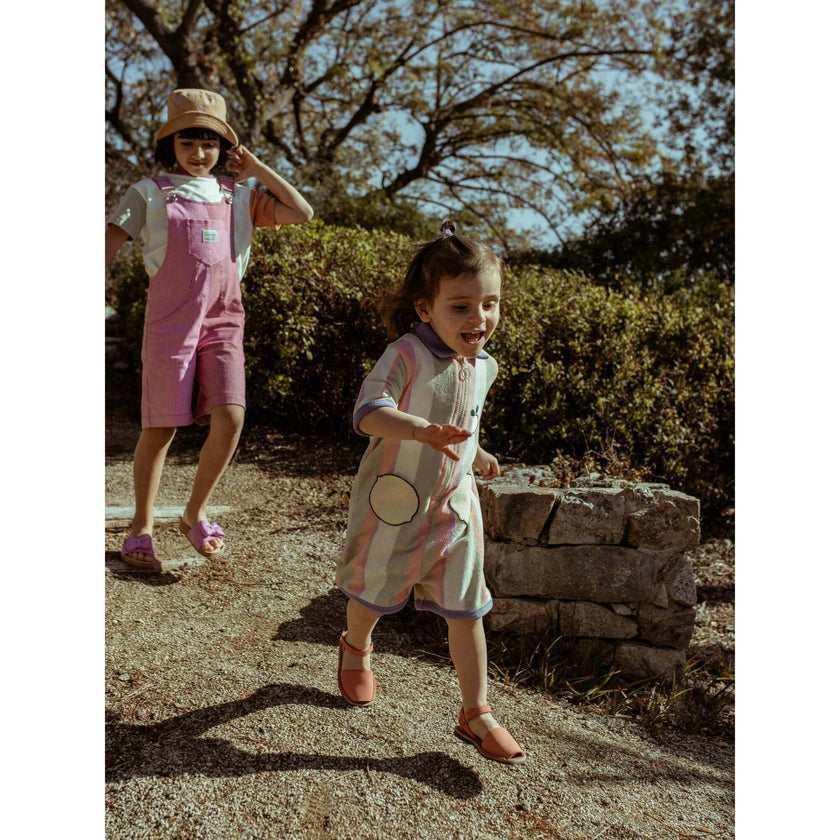 children's terry jumpsuit - tropical stripes
