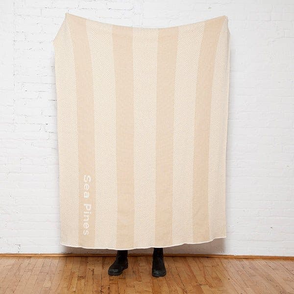 Custom Personalized Sustainable Knit Throw Blanket - Herringbone Stripe