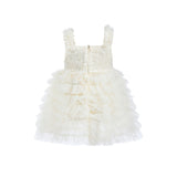 Ivory Bow Tiered Tulle Dress