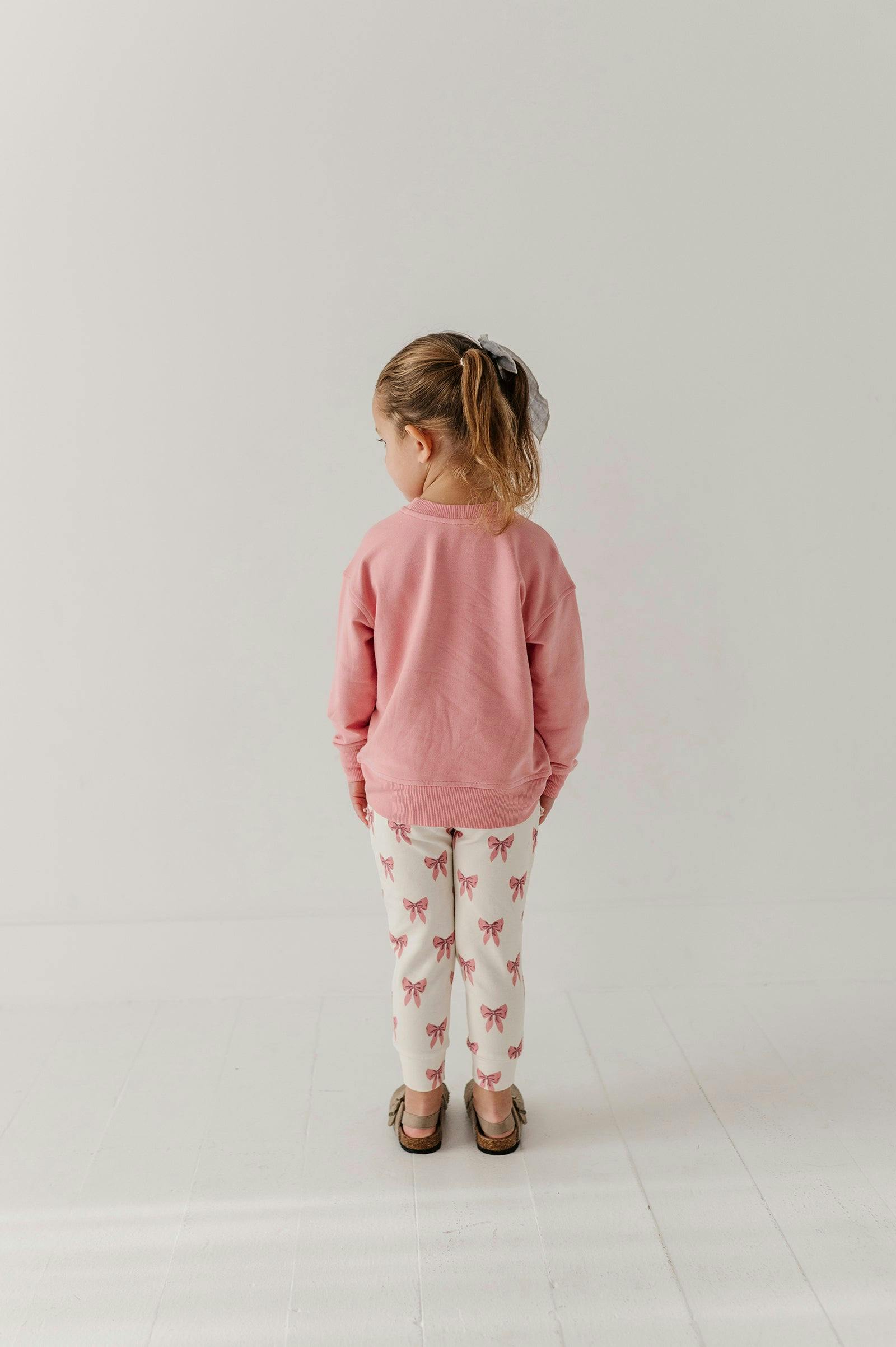 Girls Joggers in Rose Elegance Bows