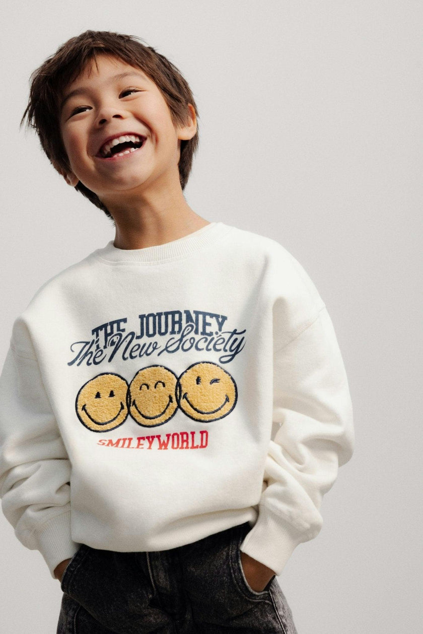 Smiley Sweatshirt Whisper White