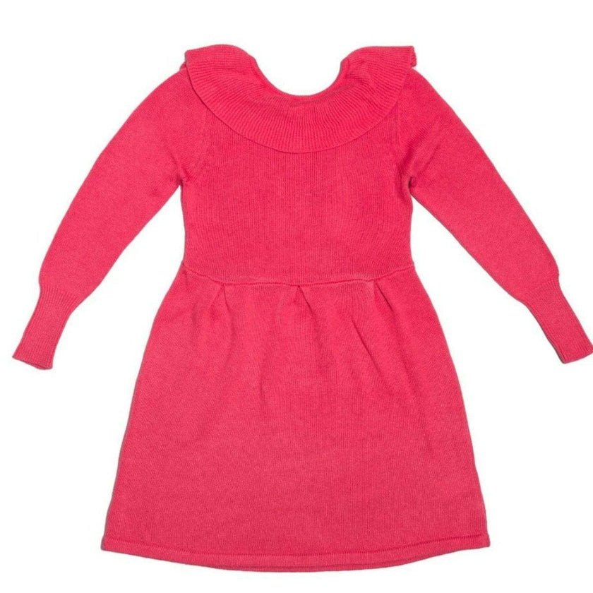 Ruffled V Dress | Raspberry