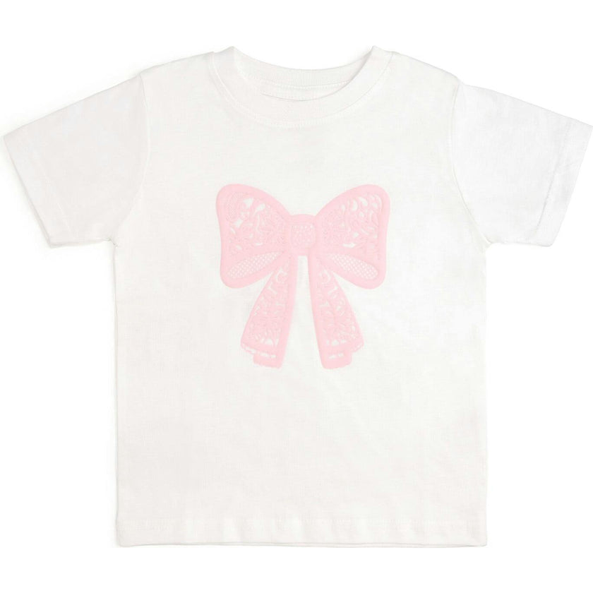 Lace Bow Puff Ink Short Sleeve T-Shirt