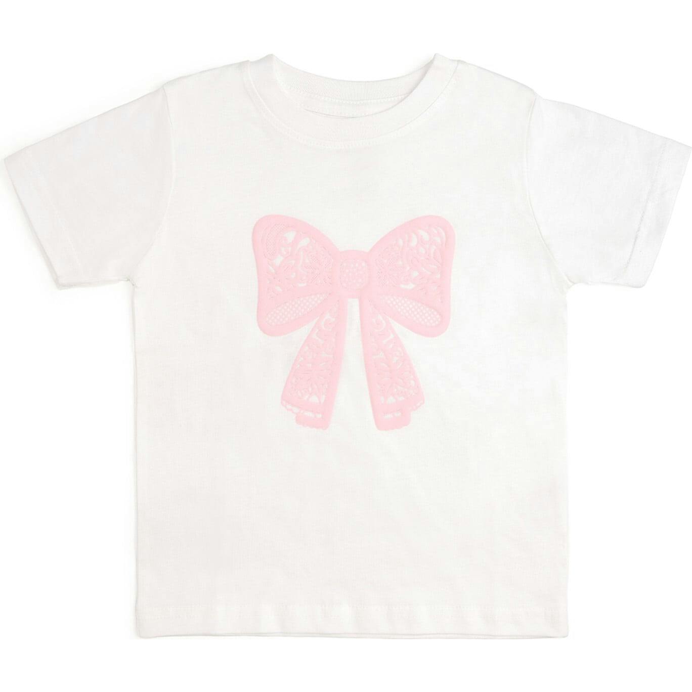 Lace Bow Puff Ink Short Sleeve T-Shirt