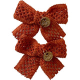 Della Chenille Lace Double Bow Clip