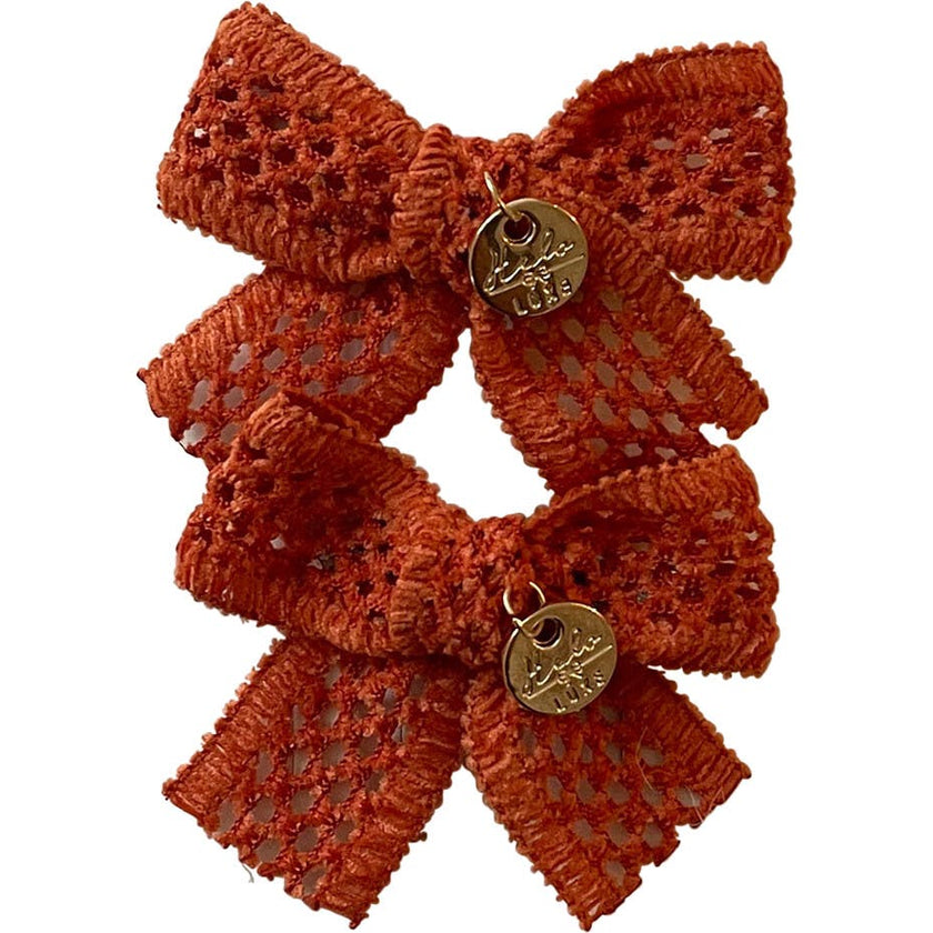 Della Chenille Lace Double Bow Clip