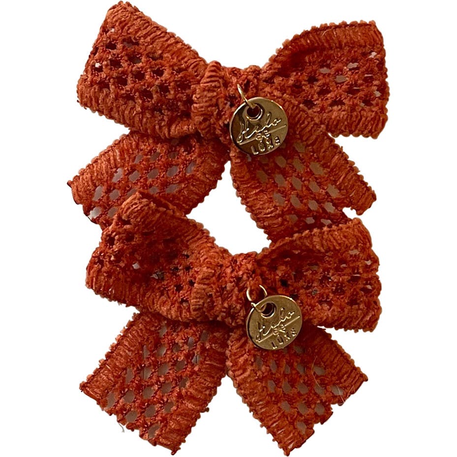 Della Chenille Lace Double Bow Clip
