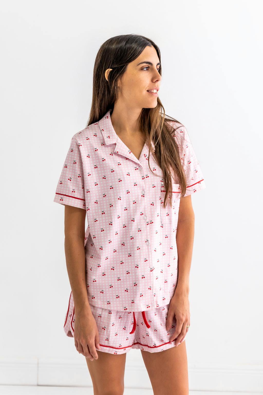 Lemons Woman's Pima Cotton Short Pajama Set