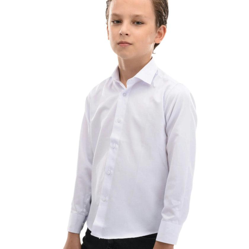 White Solid Dress Shirt