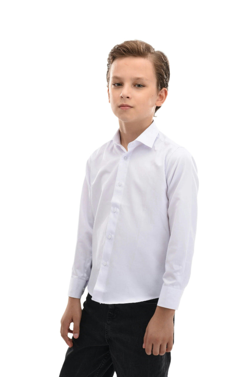 White Solid Dress Shirt