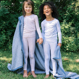 girls powder blue stripe pima pajamas set