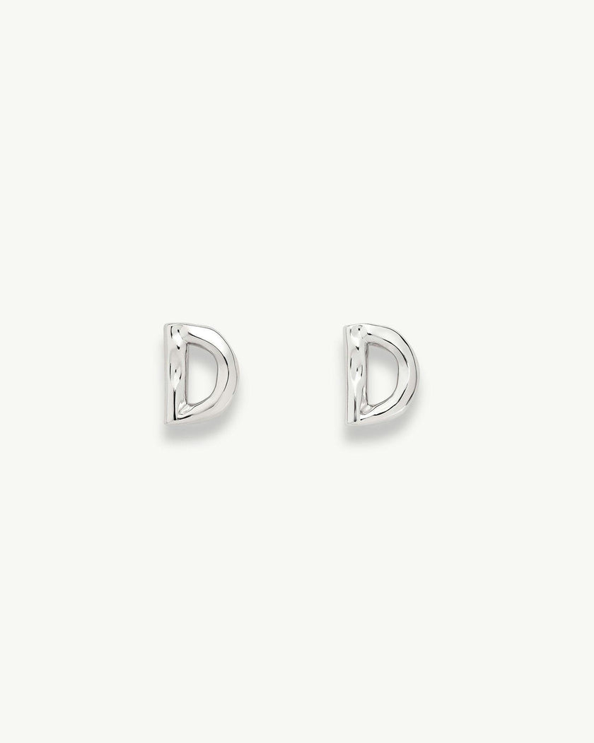 Monogram Studs in Silver