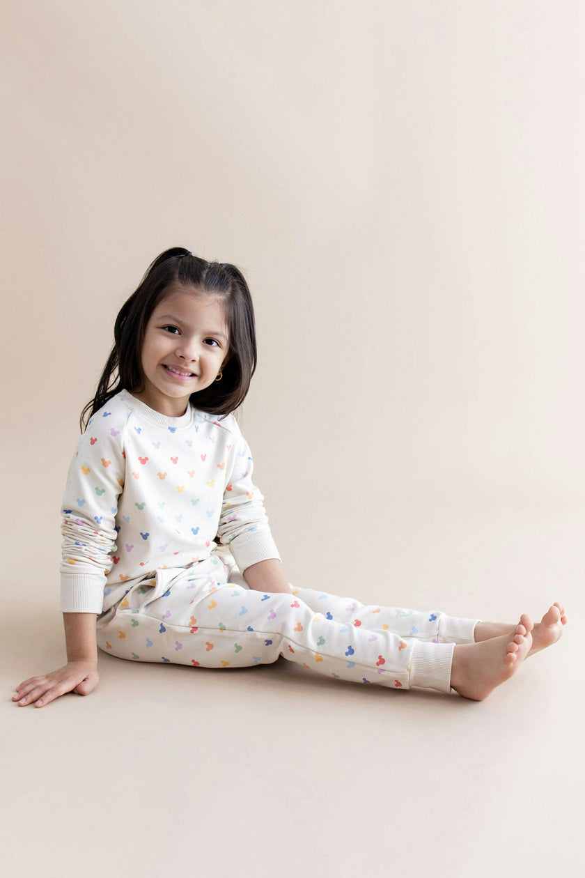 Long Sleeve Jogger Set in Pastel Mickey Mouse