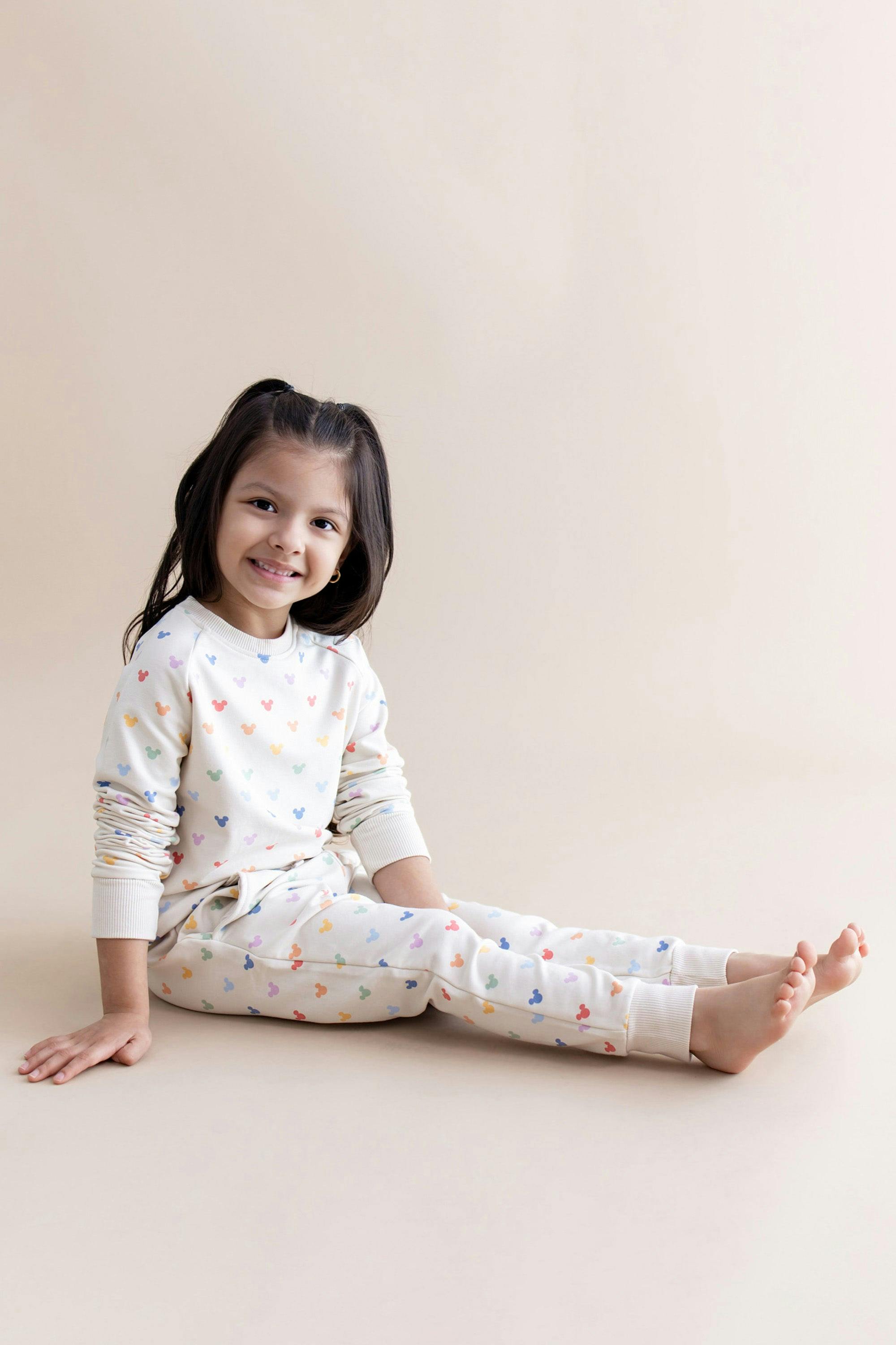 Long Sleeve Jogger Set in Pastel Mickey Mouse