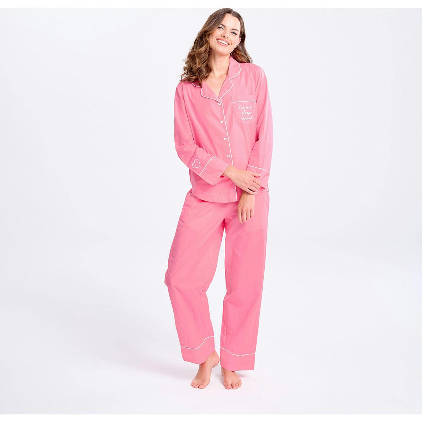 Tennis Sleep Repeat Long Pajama Set