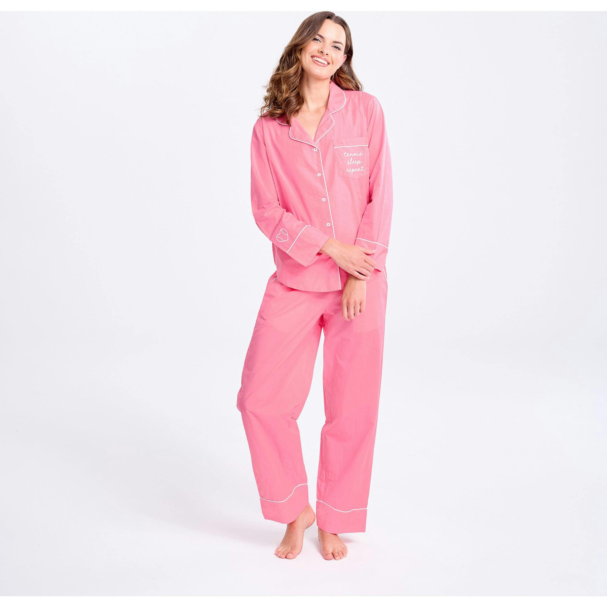 Tennis Sleep Repeat Long Pajama Set