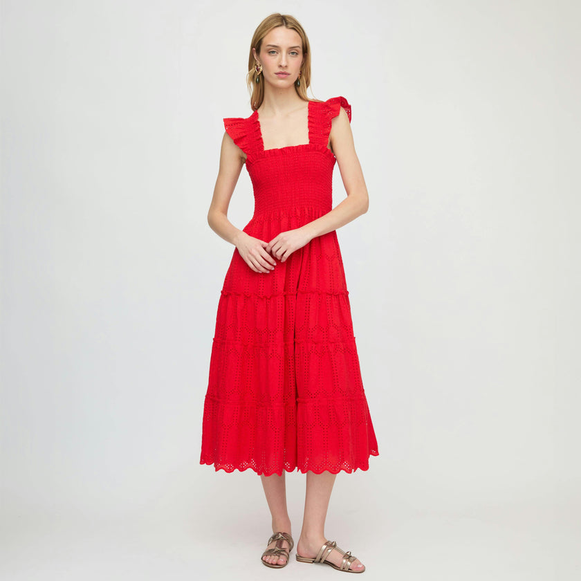 The Ellie Nap Dress - Cherry Trellis Broderie