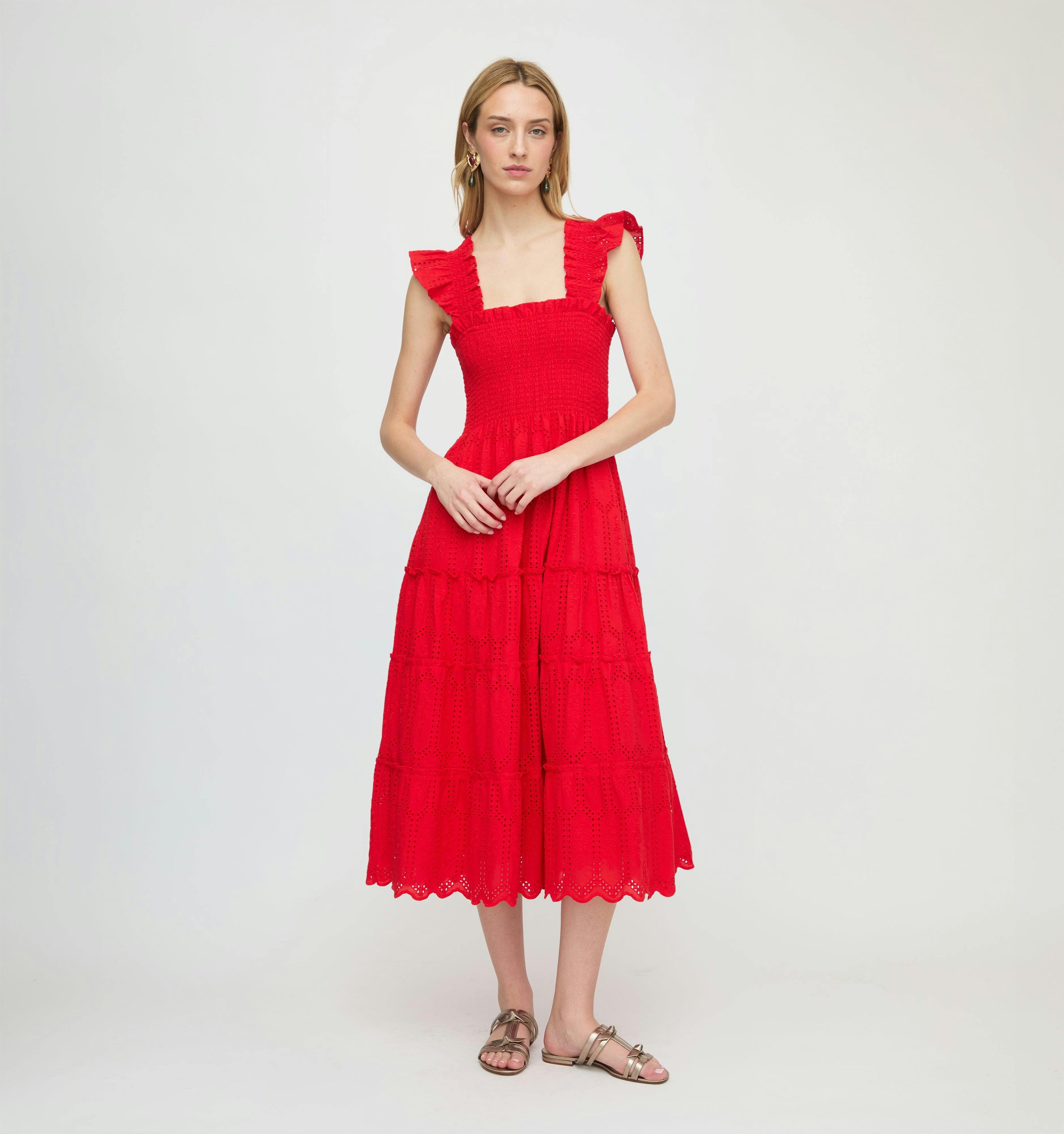 The Ellie Nap Dress - Cherry Trellis Broderie