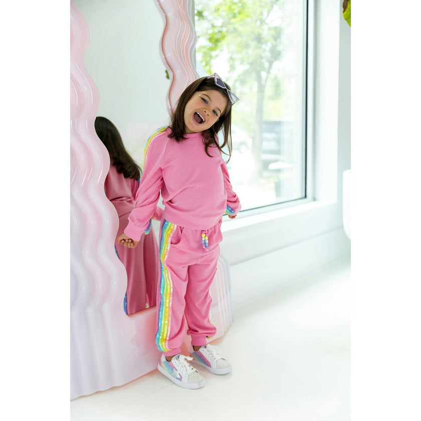 Pink Rainbow Sequin Set