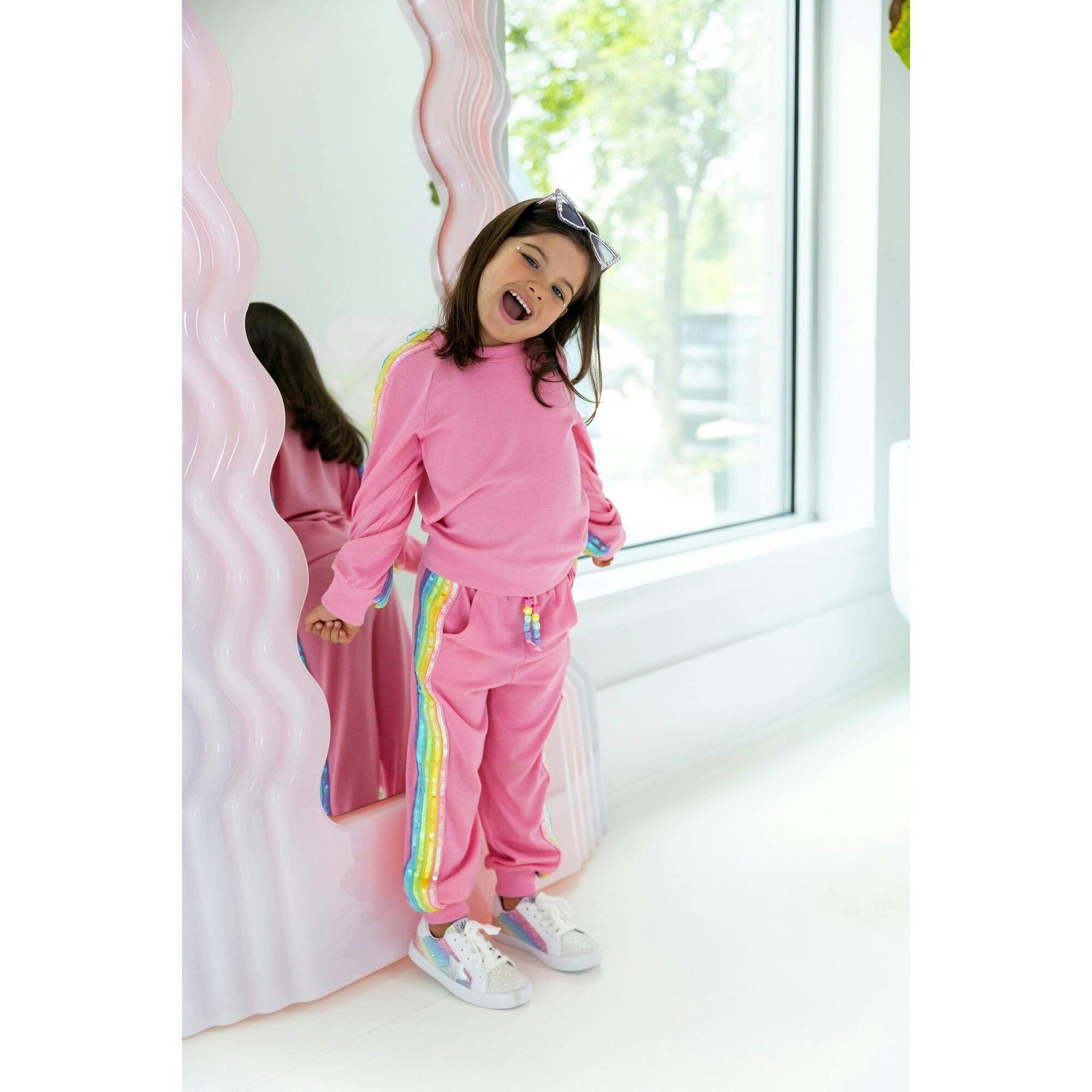 Pink Rainbow Sequin Set