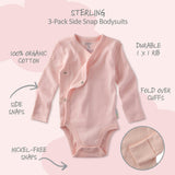 STERLING 3-Pack Side Snap Bodysuit