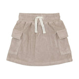 Terry Cloth Pocket Short Skirt