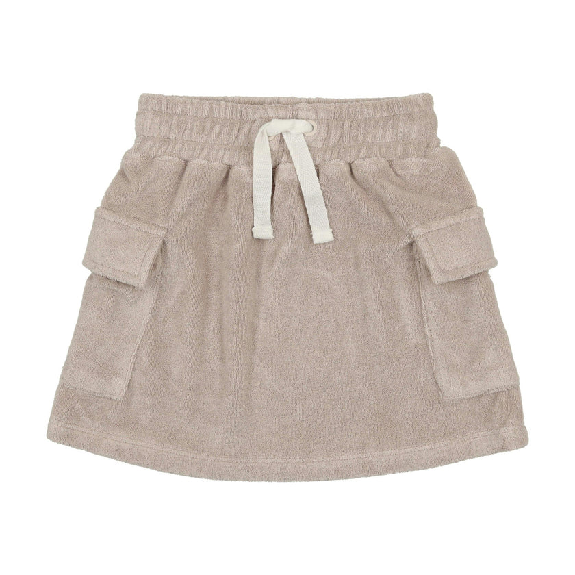 Terry Cloth Pocket Short Skirt