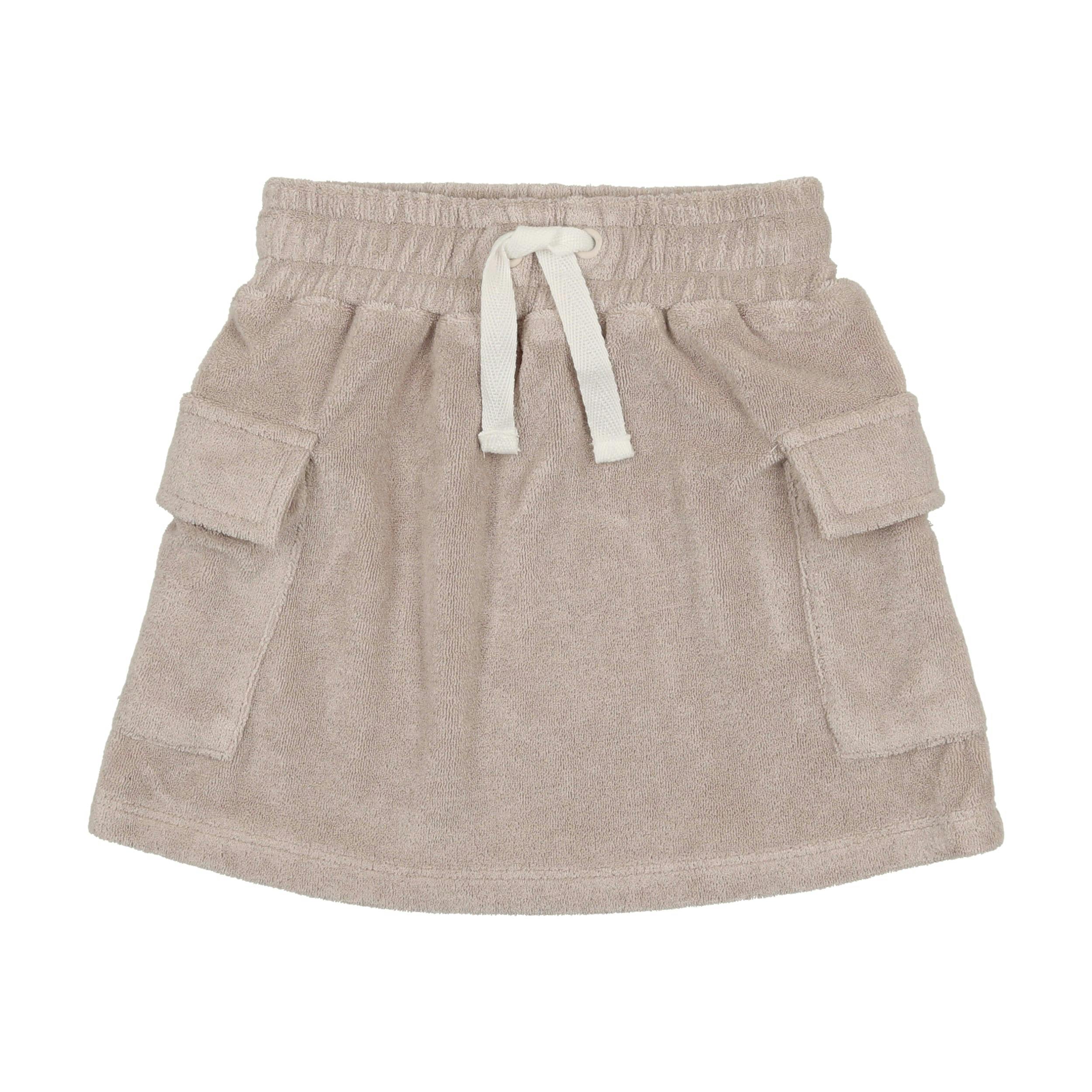 Terry Cloth Pocket Short Skirt