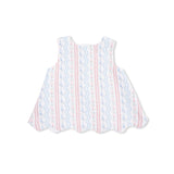 Tulip Stripe - Scallop Back Top with Bloomer