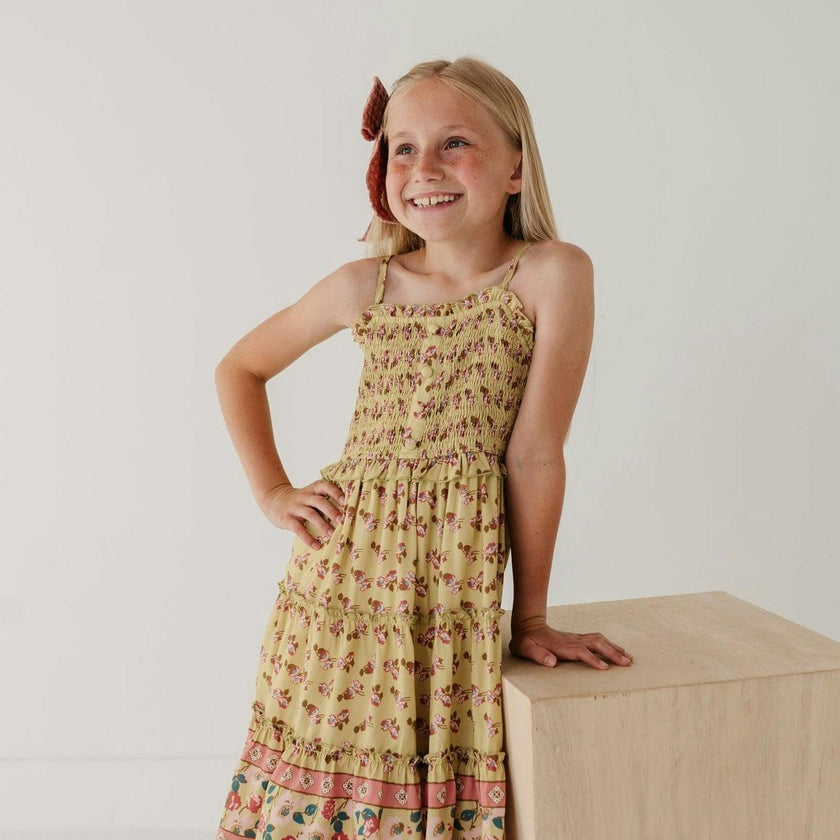 Smock Button Front Tiered Dress