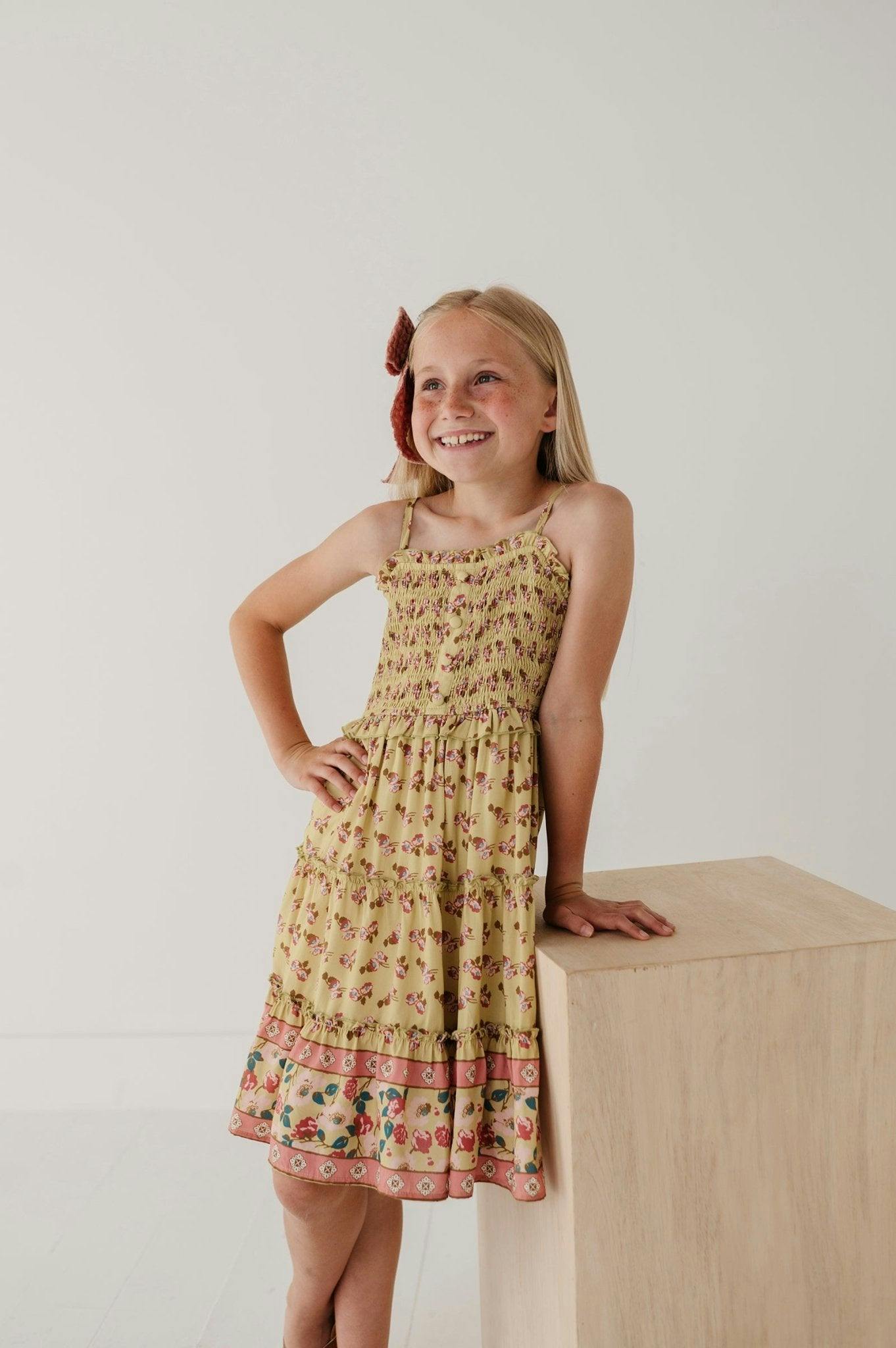 Smock Button Front Tiered Dress