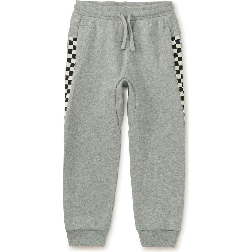 Stripe-Out Elastic Waist Drawstring Pocket Joggers, Grey