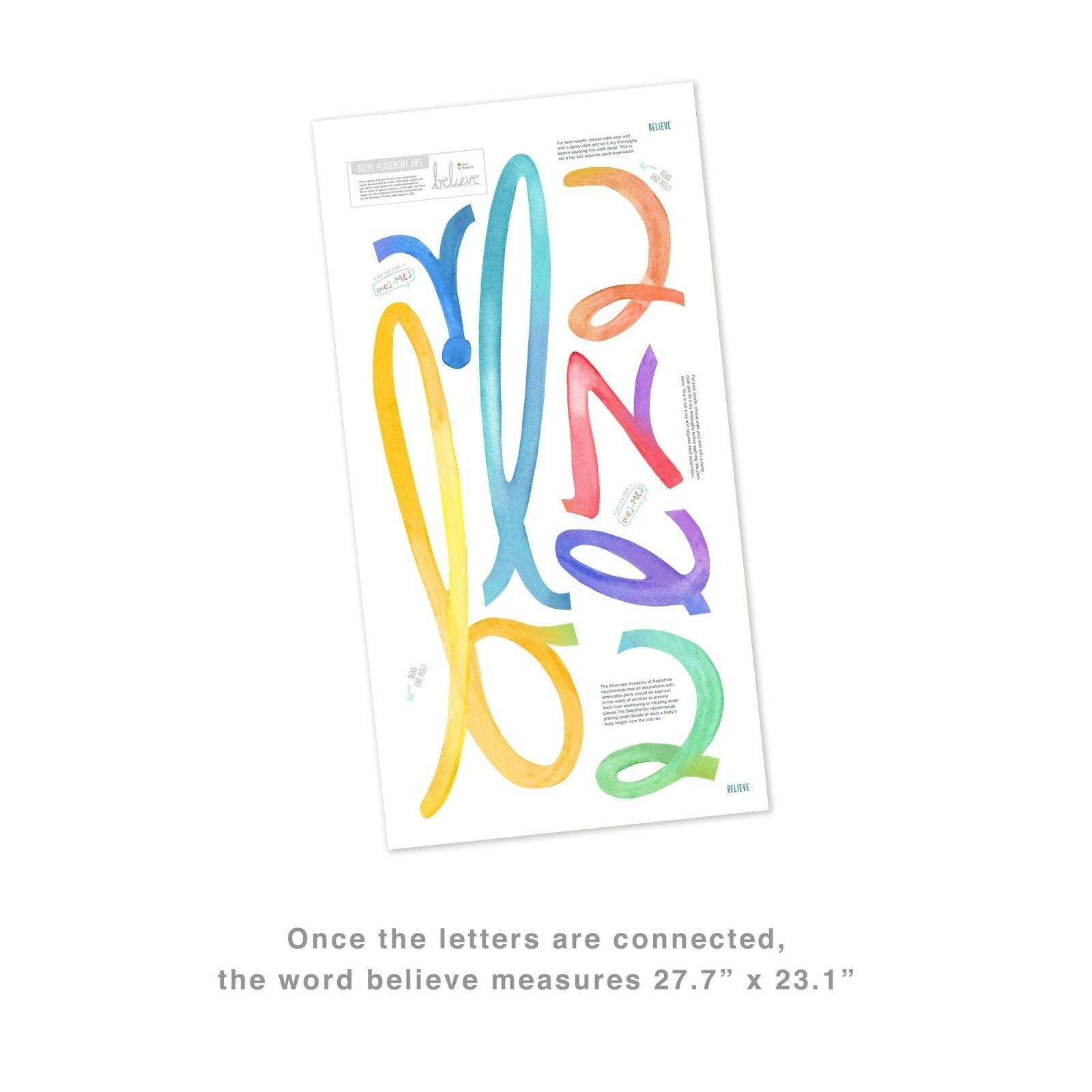 Watercolor Words • Believe • Peel-and-Stick Wall Decals