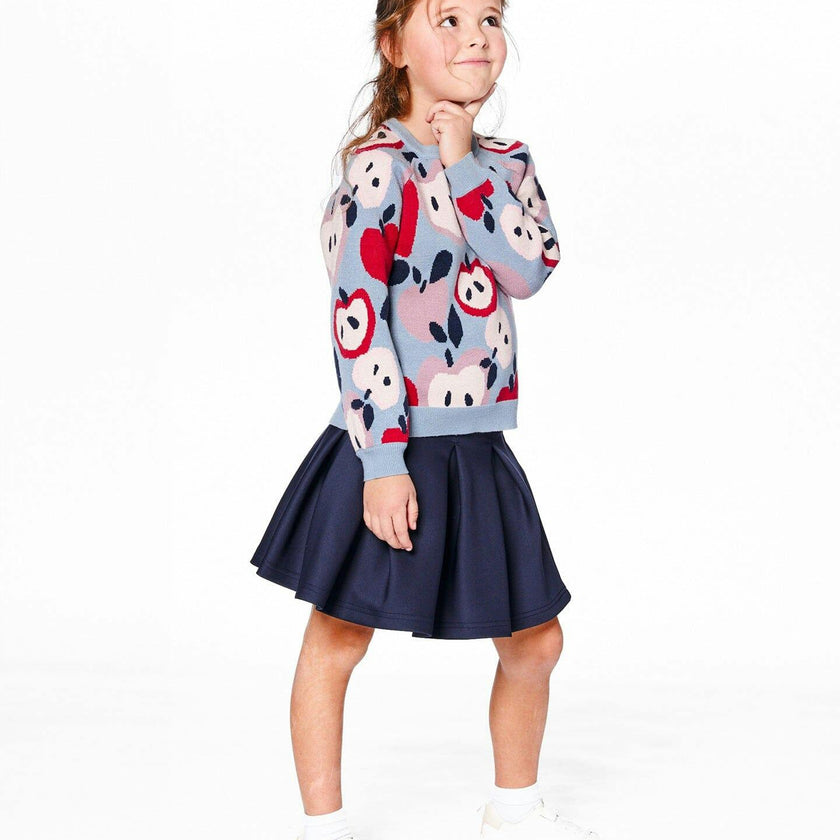 Pleated Milano Skirt Navy Blue