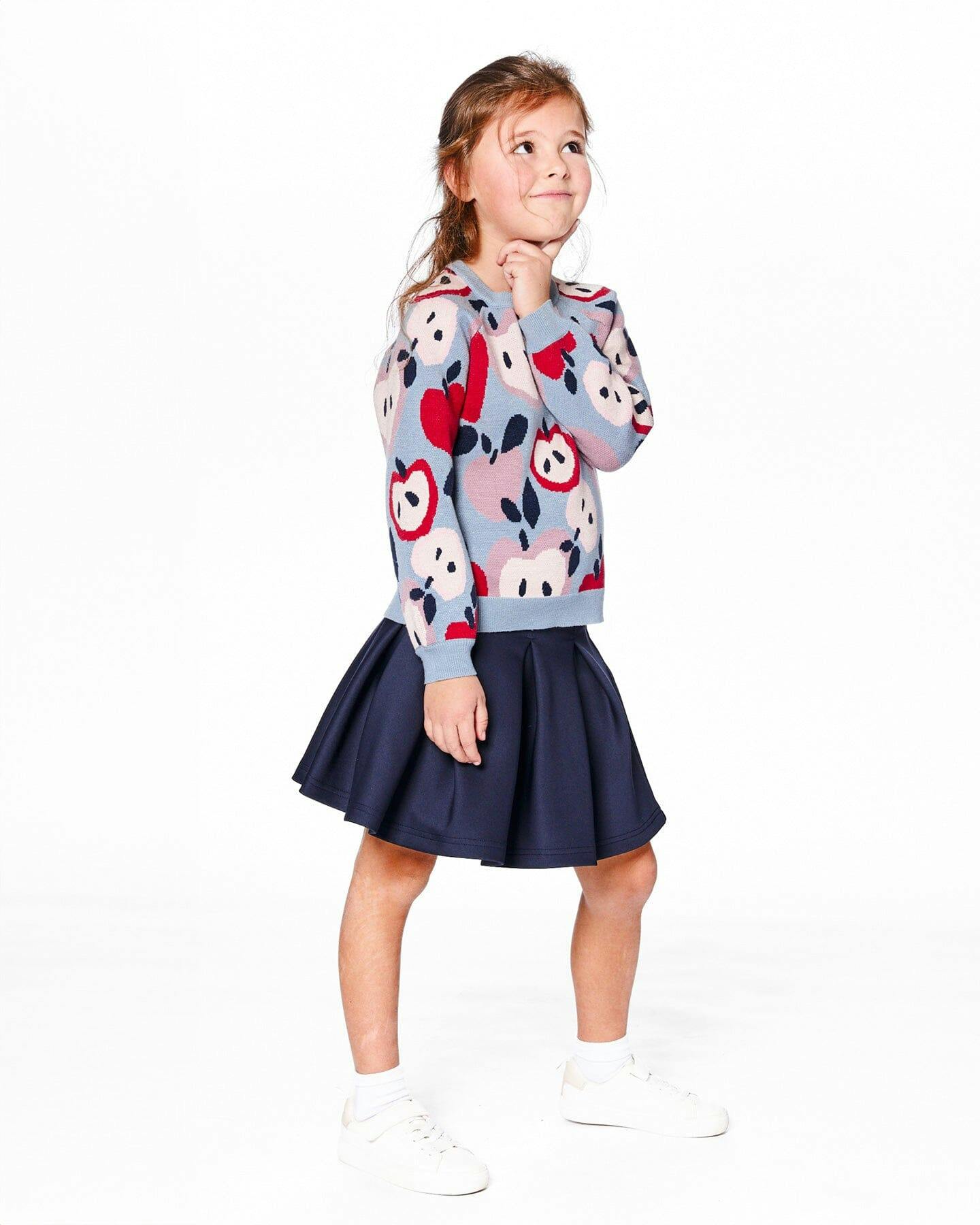 Pleated Milano Skirt Navy Blue