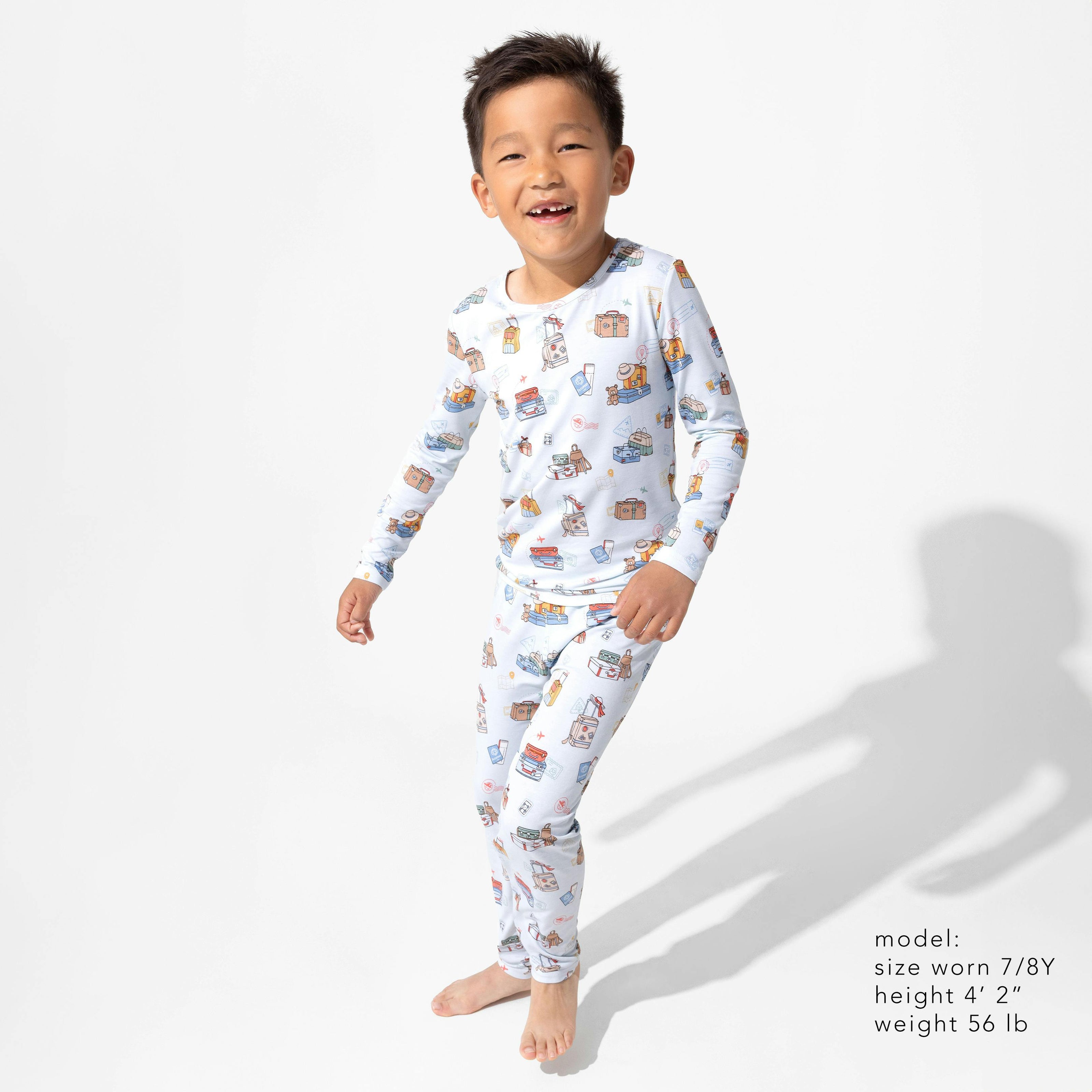 Vintage Suitcases Bamboo Kids Pajamas