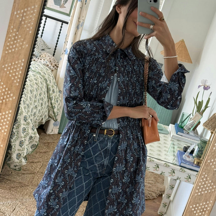 The Mira Dress - Navy Cala Paisley