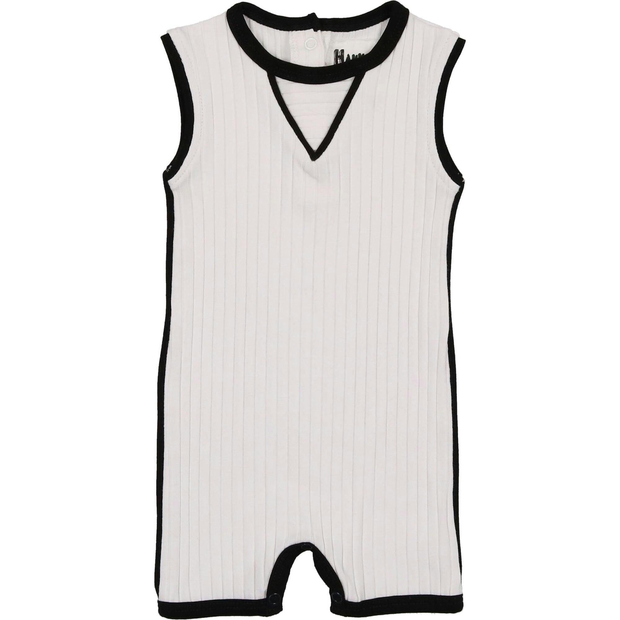 Piped Ribbed Romper
