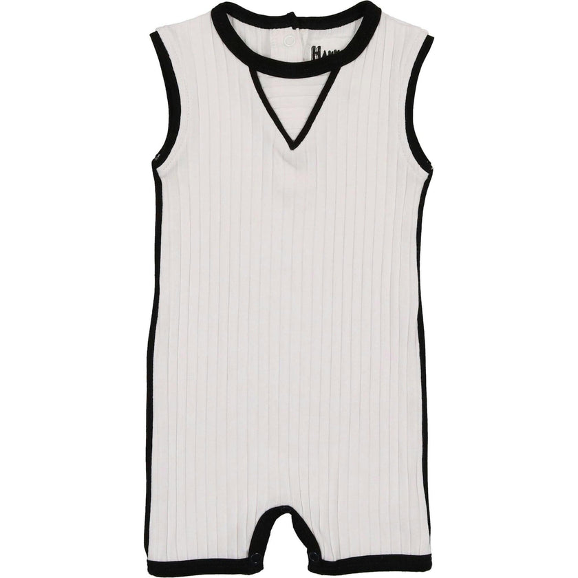 Piped Ribbed Romper