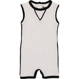 Piped Ribbed Romper