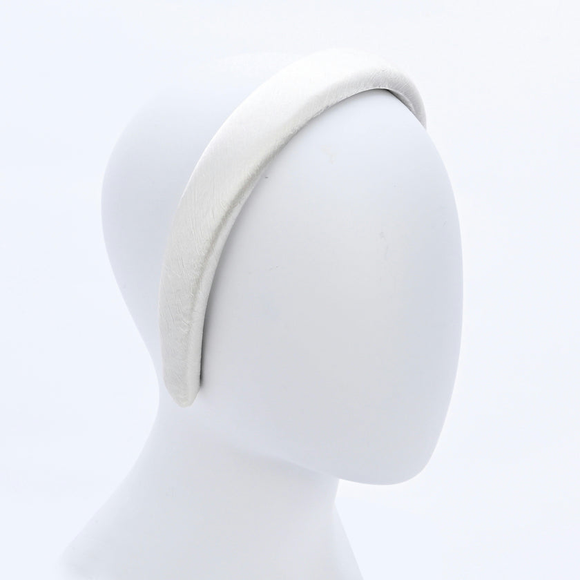 White Classic Satin Padded Headband