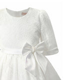 White Shannora Puff Sleeve Formal Dress