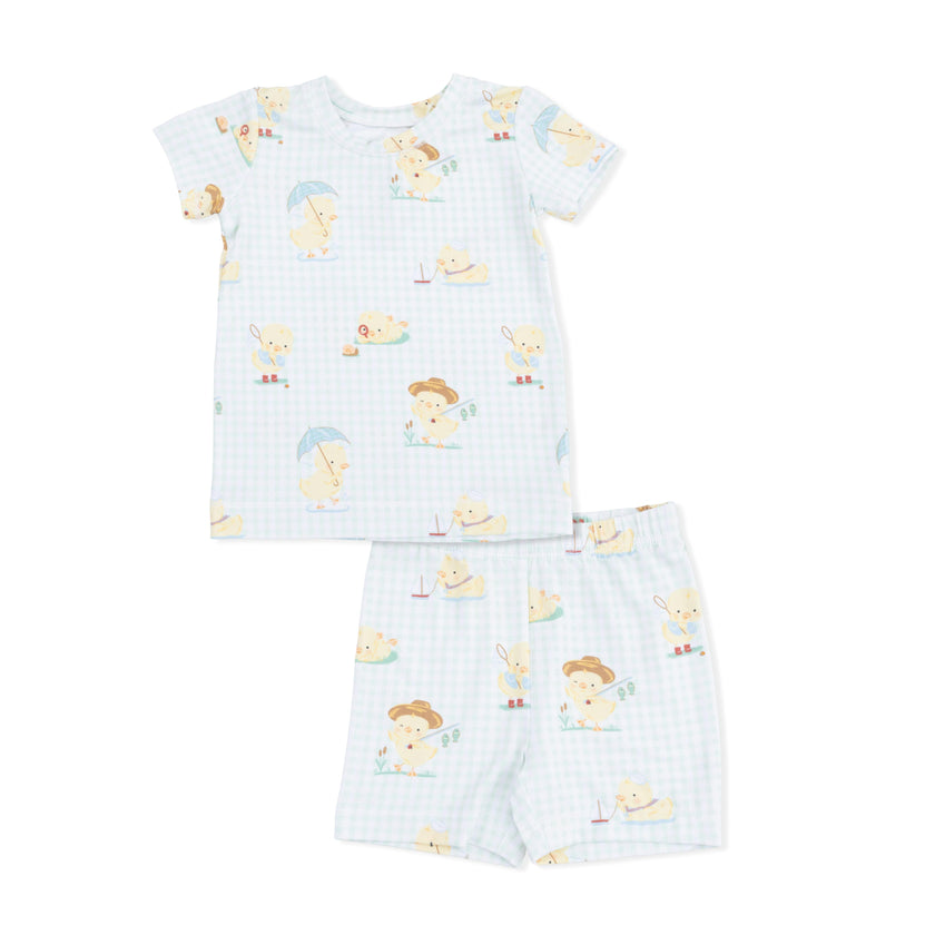 Vintage Spring Ducklings Green - Loungewear Short Set