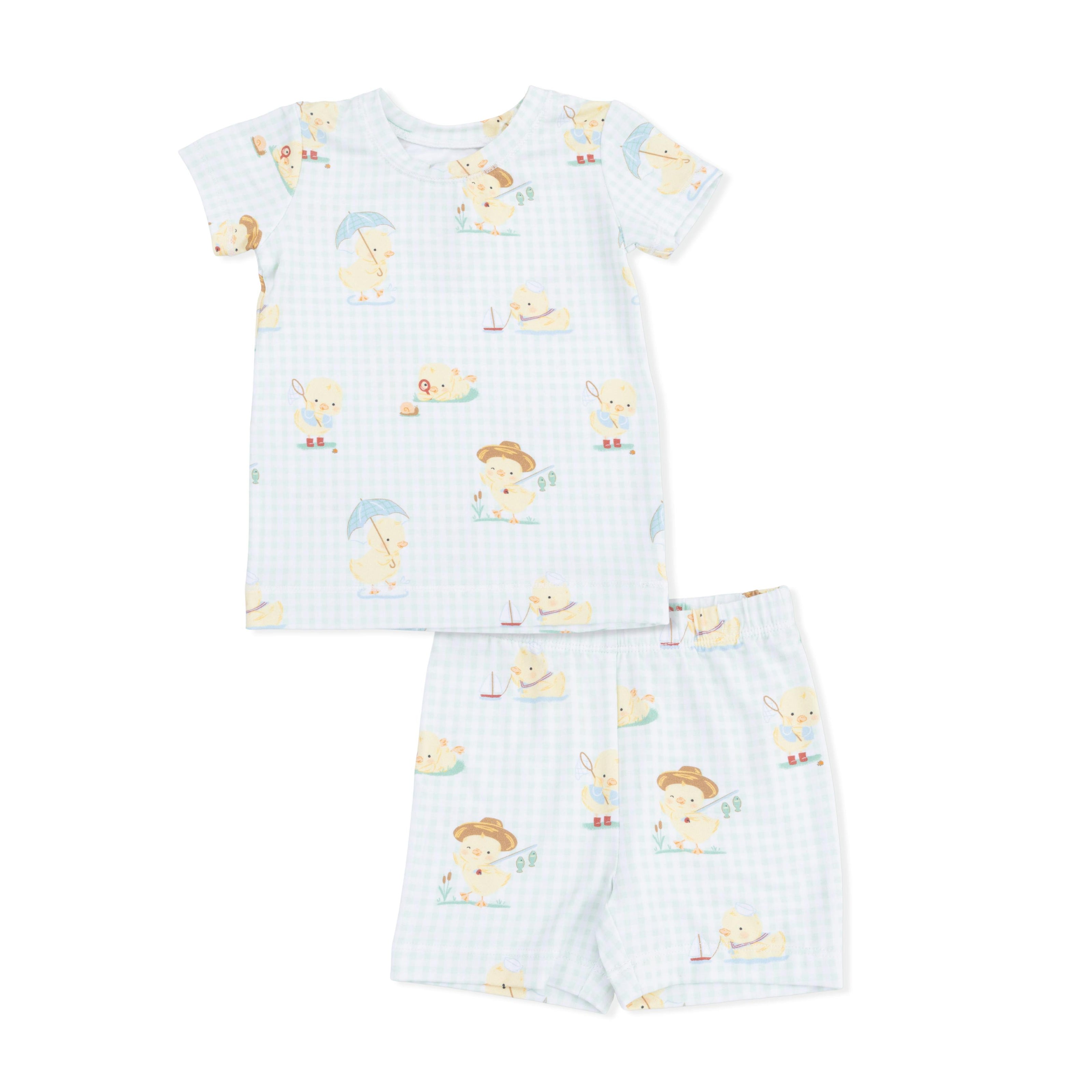 Vintage Spring Ducklings Green - Loungewear Short Set