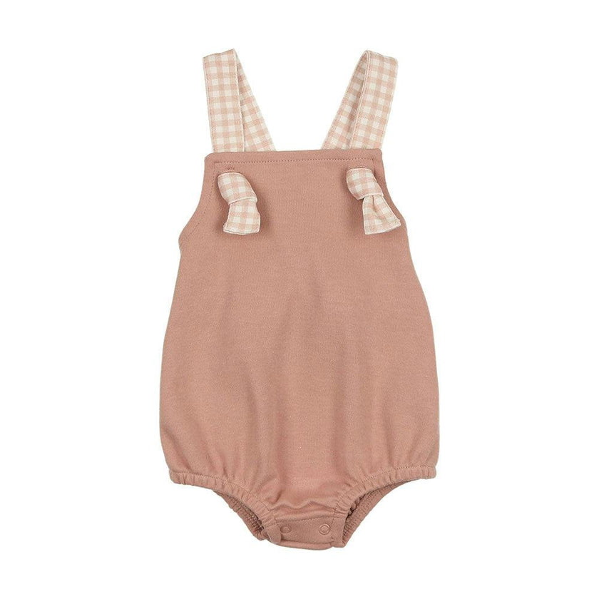 Gingham Glory Romper Misty Rose