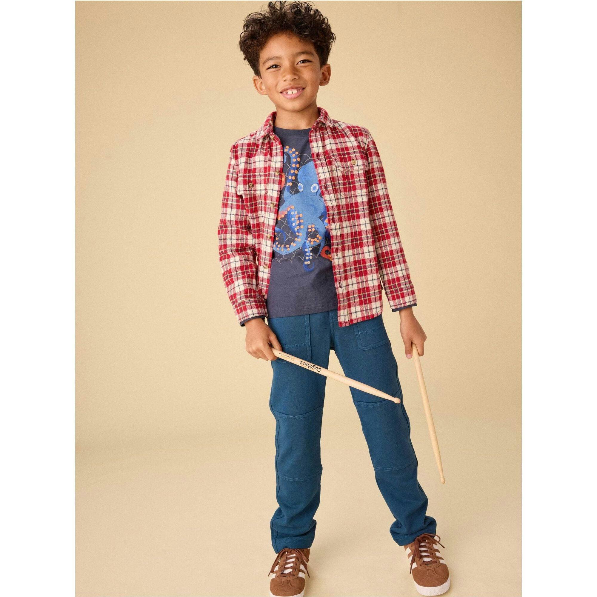 Flannel Button Up Shirt, Multi